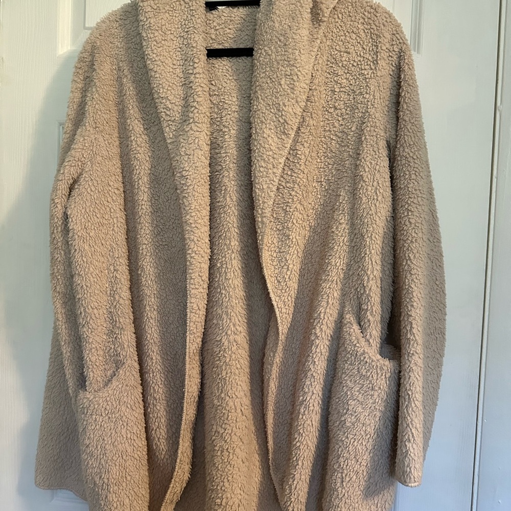 Cozy Casual Cream Teddy Jacket Oversized Design